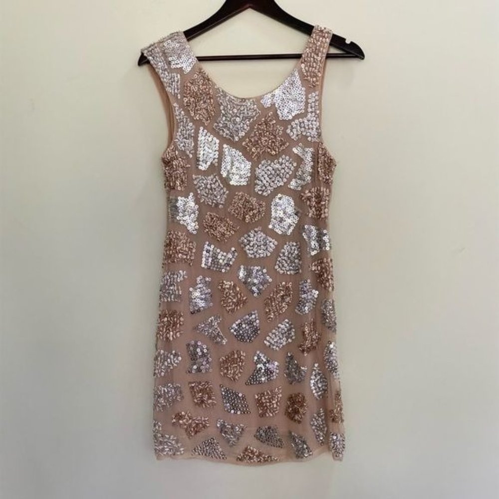 ALICE+OLIVIA Beaded Sequins Embellished 100% Silk Mini Cocktail dress Sz 2 EUC - Picture 2 of 16